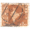 India 1957 Map of India Definitives 2NP Brown Used SG 376 stamps on sale