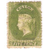Ceylon 1861 Queen Victoria 5d Green SG 66c stamps on sale