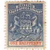 British South Africa Company 1892 Definitives 1/2d Blue and Vermillion Mint SG 18 stamps on sale