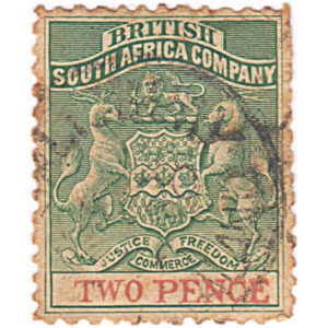 British South Africa Company 1895 Definitives 2d Green and Red Used SG 27 stamps on sale