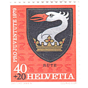 Switzerland 1979 Children's Fund Arms of Communes 40c + 20c Rute Mint SG J267 stamps on sale