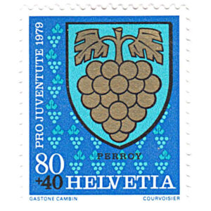 Switzerland 1979 Children's Fund Arms of Communes 80c + 40c Perroy Mint SG J269 stamps