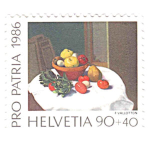 Switzerland 1986 Pro Patria Paintiings 90c + 40c Vallotton "Still Life" Mint SG 1101 stamps on sale