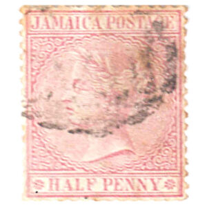 Jamaica 1860 1/2d Red Queen Victoria Used SG 7 stamps on sale