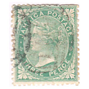 Jamaica 1870-86 Queen Victoria Definitives 3d Green Used SG 10 stamps on sale