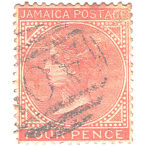 Jamaica 1870-86 Queen Victoria Definitives 4d Brown-Orange Used SG 11 stamps on sale