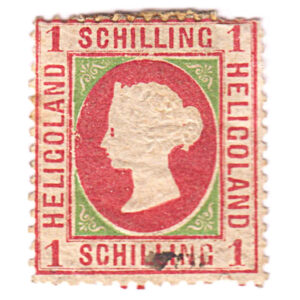 Heligoland 1869 Queen Victoria Definitives 1 Schilling Rose and Yellow-Green Die III Used SG 8, SKU 72 on sale