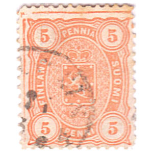 Finland 1875 Definitives 5p Yellow Used on sale